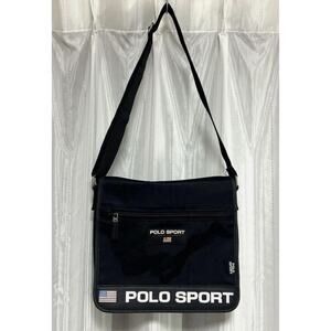 POLO Ralph Lauren Polo Sport RRL Black Rave Messenger Crossbody Bag Fast Ship